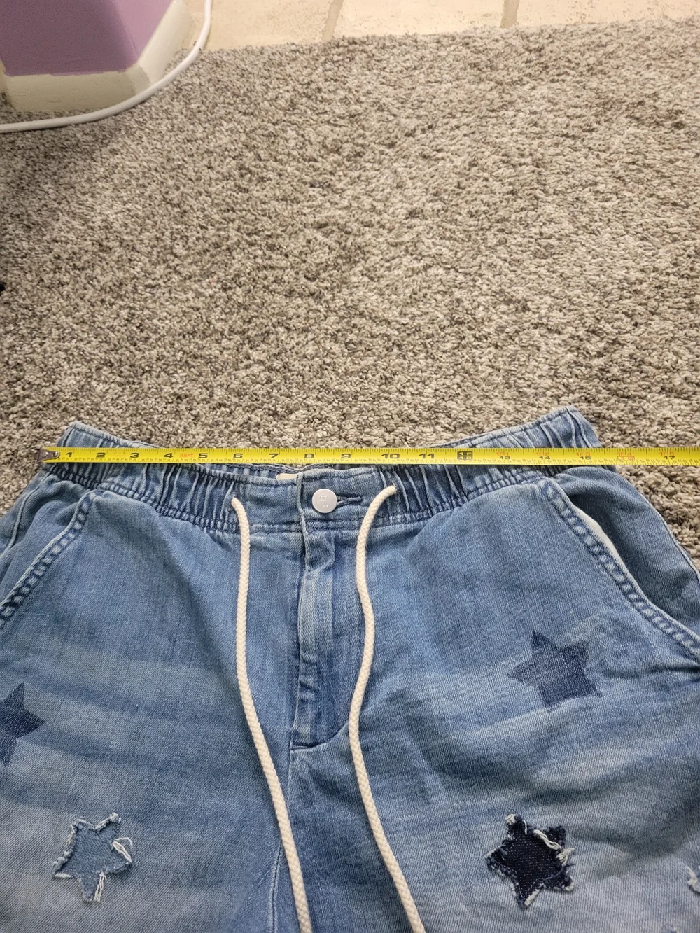 Pilcro S Light Blue Star Appliqué Denim Shorts - Picture 8 of 12